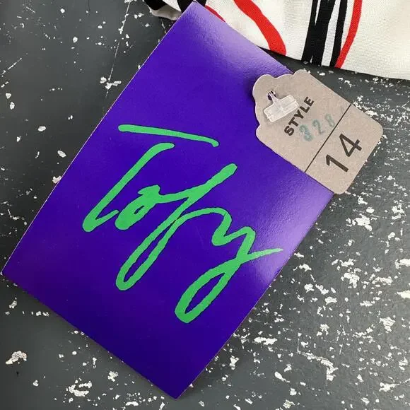 VTG Tofy Blazer Women 14 White Abstract 80's Basquait Miami Vice Retro Funky NWT - Picture 4 of 8